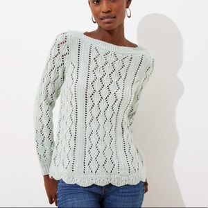 Scalloped Pointelle Sweater